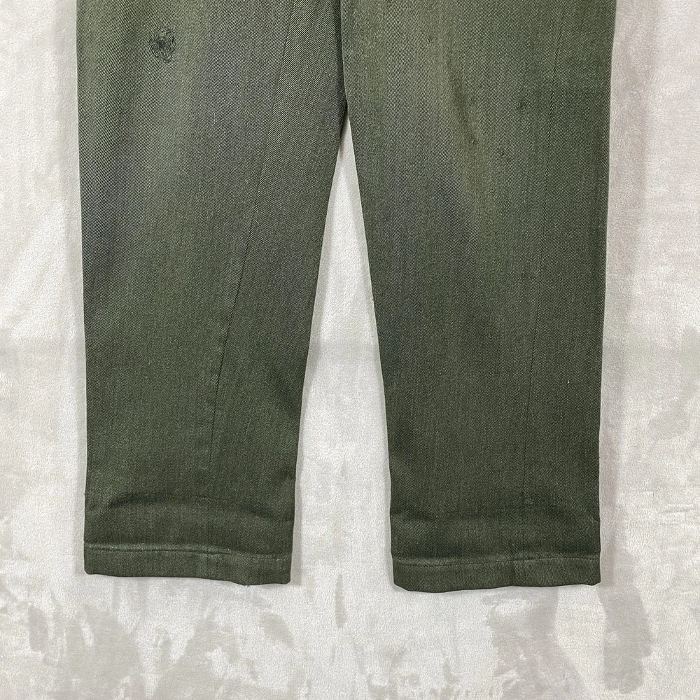 True Vtg 50s Whipcord Pants Mens 32x32 Worsted Wool Allen Mfg Repaired Flowy